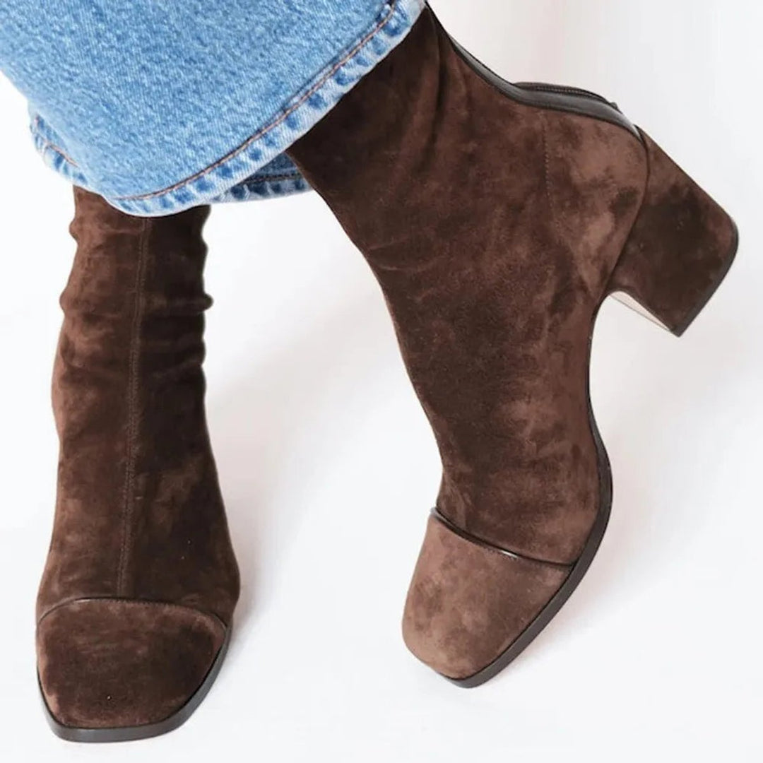 Florence | Women's Block Heel Suede Ankle Boots
