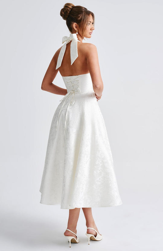 AVALYN – ELEGANT HALTER MIDI DRESS