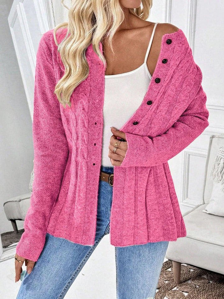 Elysia | Soft Cable Style Knit Cardigan