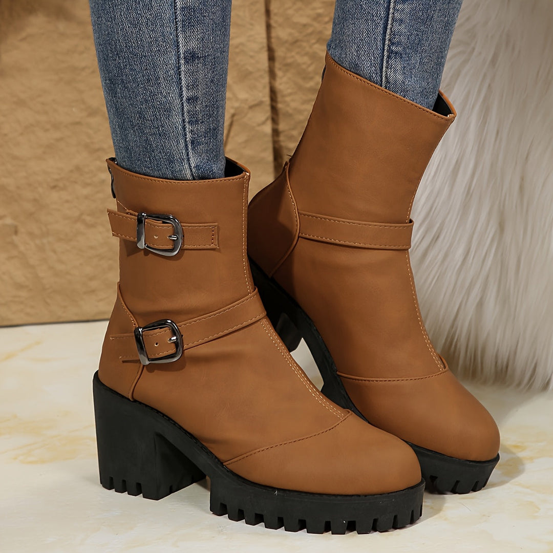 Sophie | Modern And Confident Buckle Strap Ankle Boots