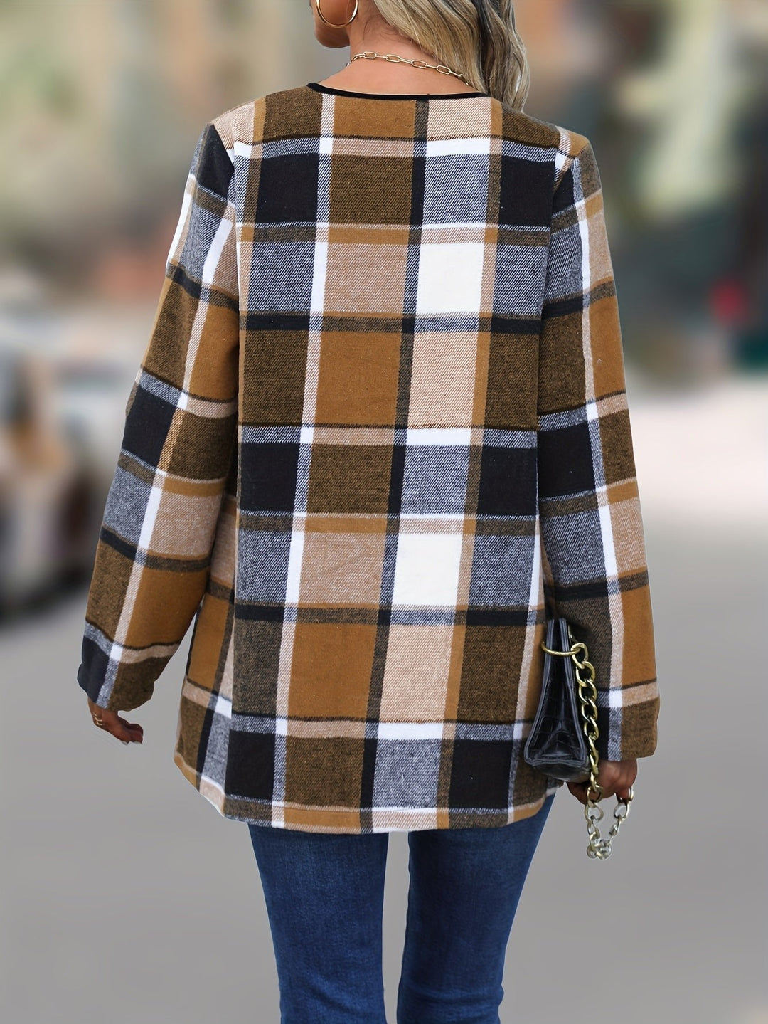 Julia | Elegant Draped Plaid Lumberjack