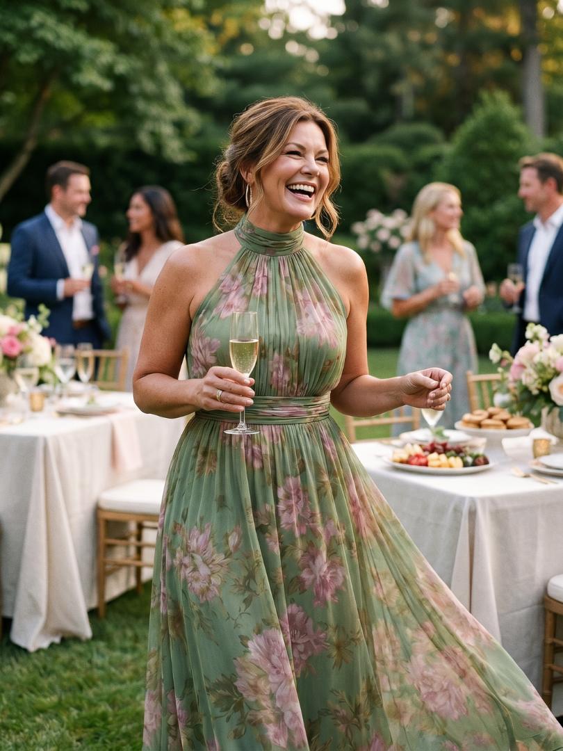Valentina | Gathered Halter Midi Dress