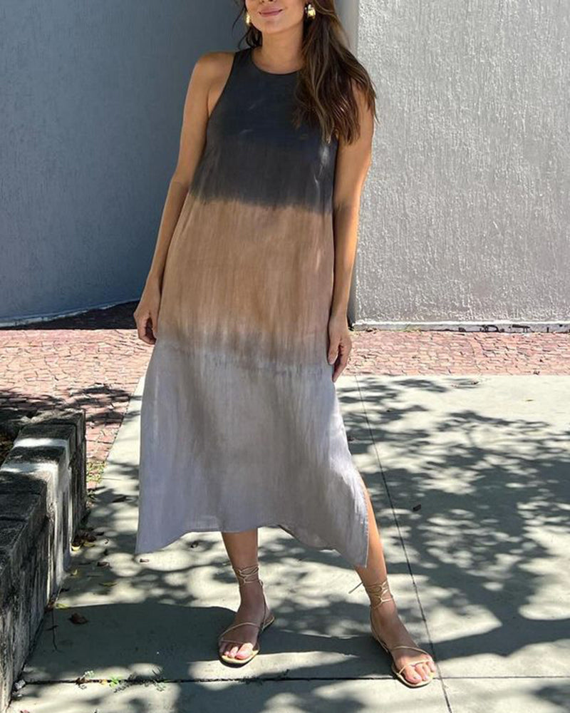 Anette | Sleeveless Ombre Dress with Round Neck
