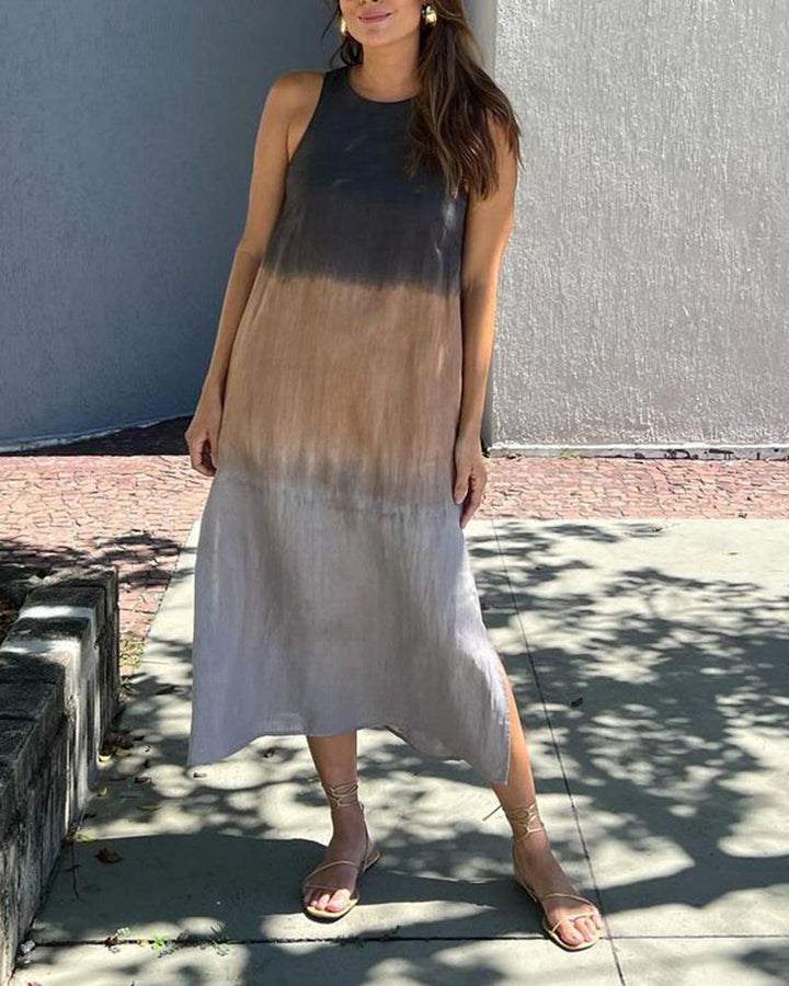 Anette | Sleeveless Ombre Dress with Round Neck