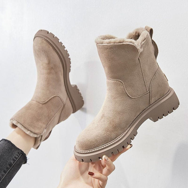 Valeria | Chic Fleece-Lined Suede Winter Ankle Boots