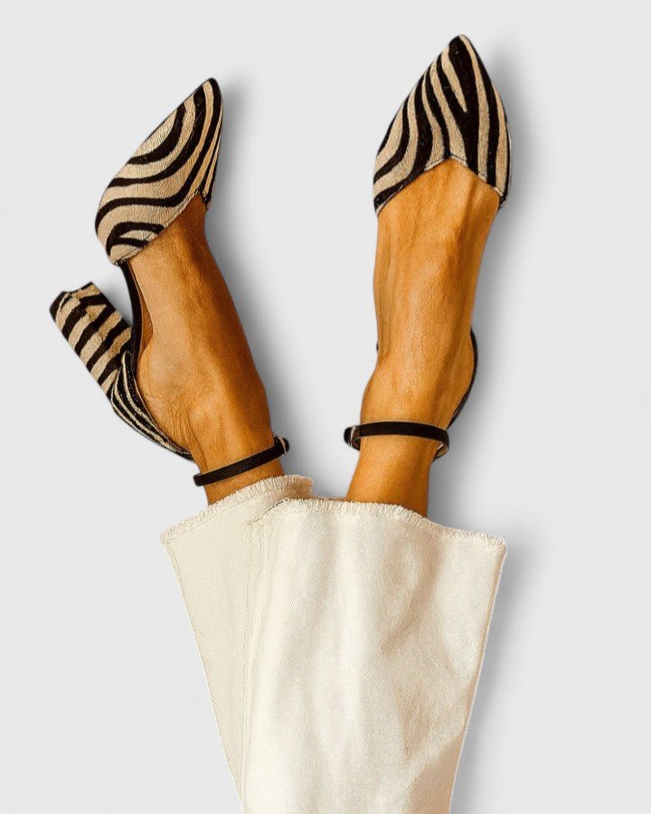 Nina | Elegant Pointed Striped Heels