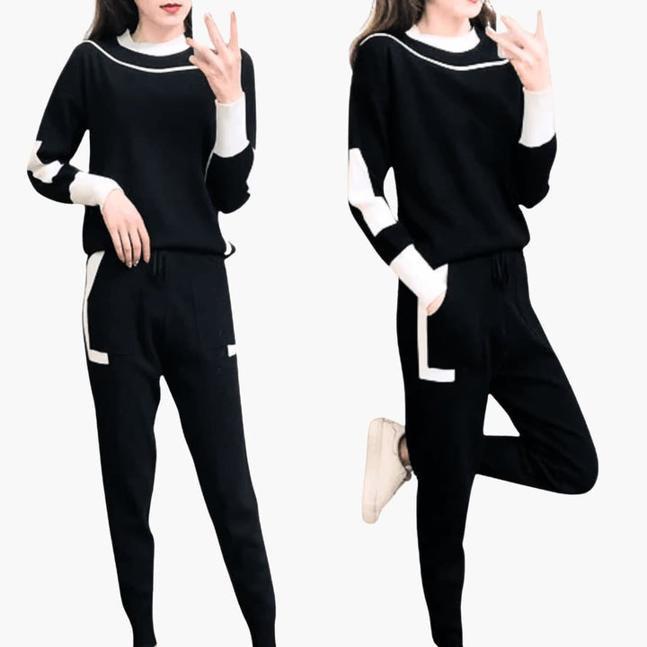 Stella | Modern Contrast Trim Knit Set