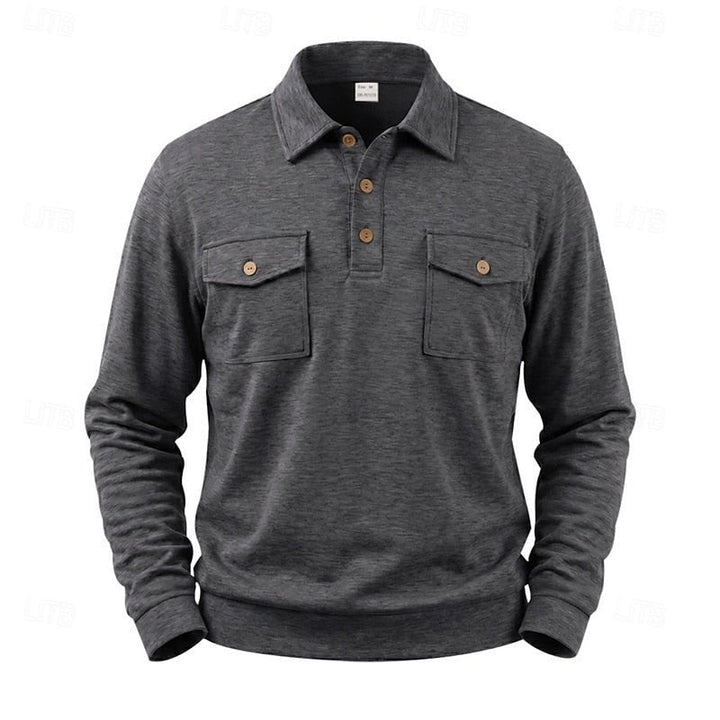 Stetson | Refined Long-Sleeve Pocket Polo Shirt