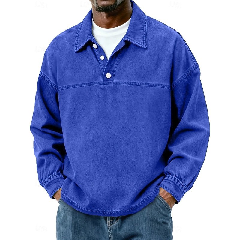 Galen | Washed Long Sleeve Polo Shirt