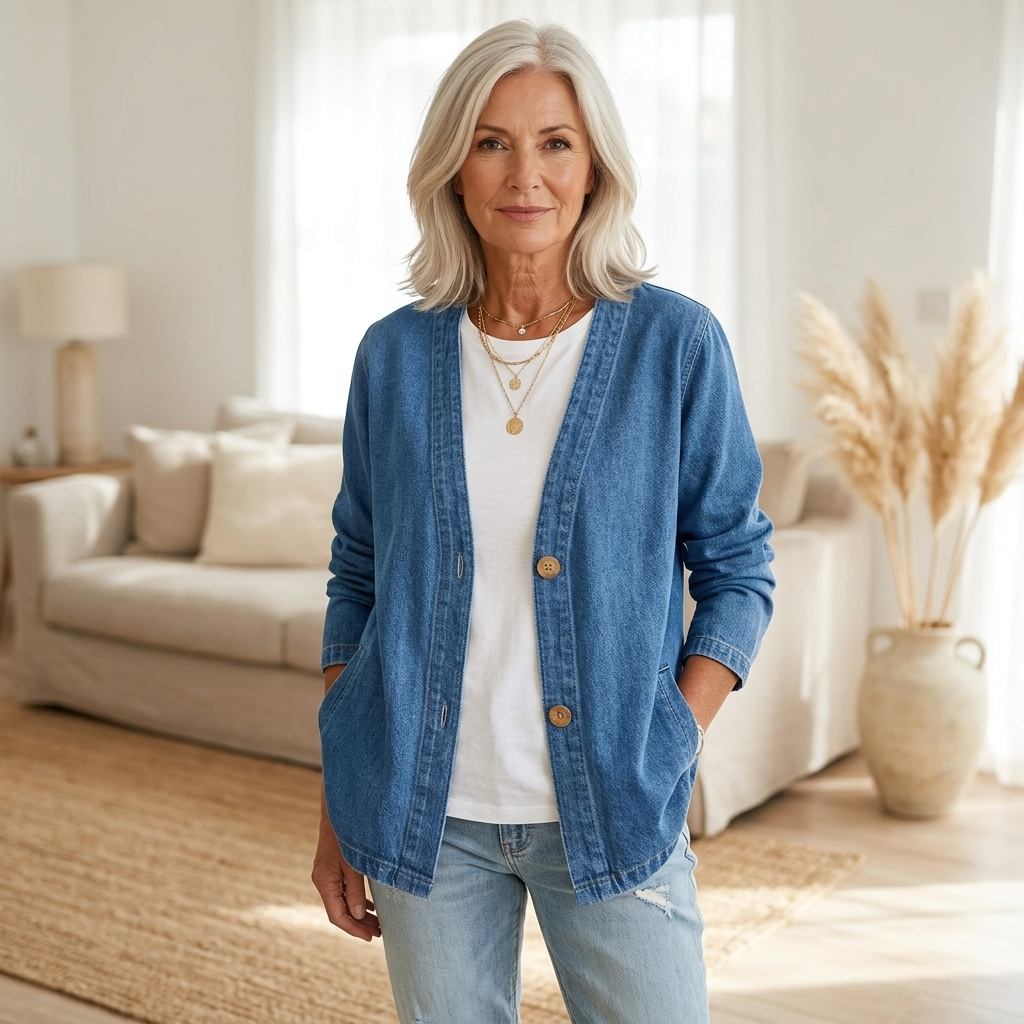 Emery | Casual Denim Knit Cardigan