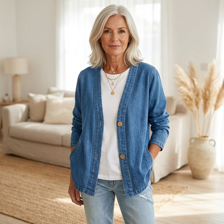 Emery | Casual Denim Knit Cardigan