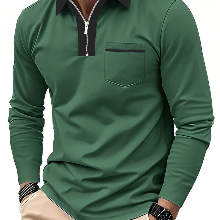 Daniel | Refined Long-Sleeve Zip-Collar Polo Shirt