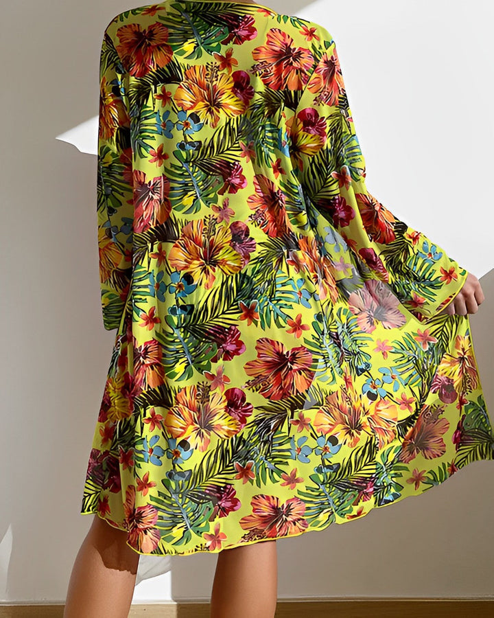 ALANI – TROPICAL PRINT BIKINI SET WITH COVER-UP