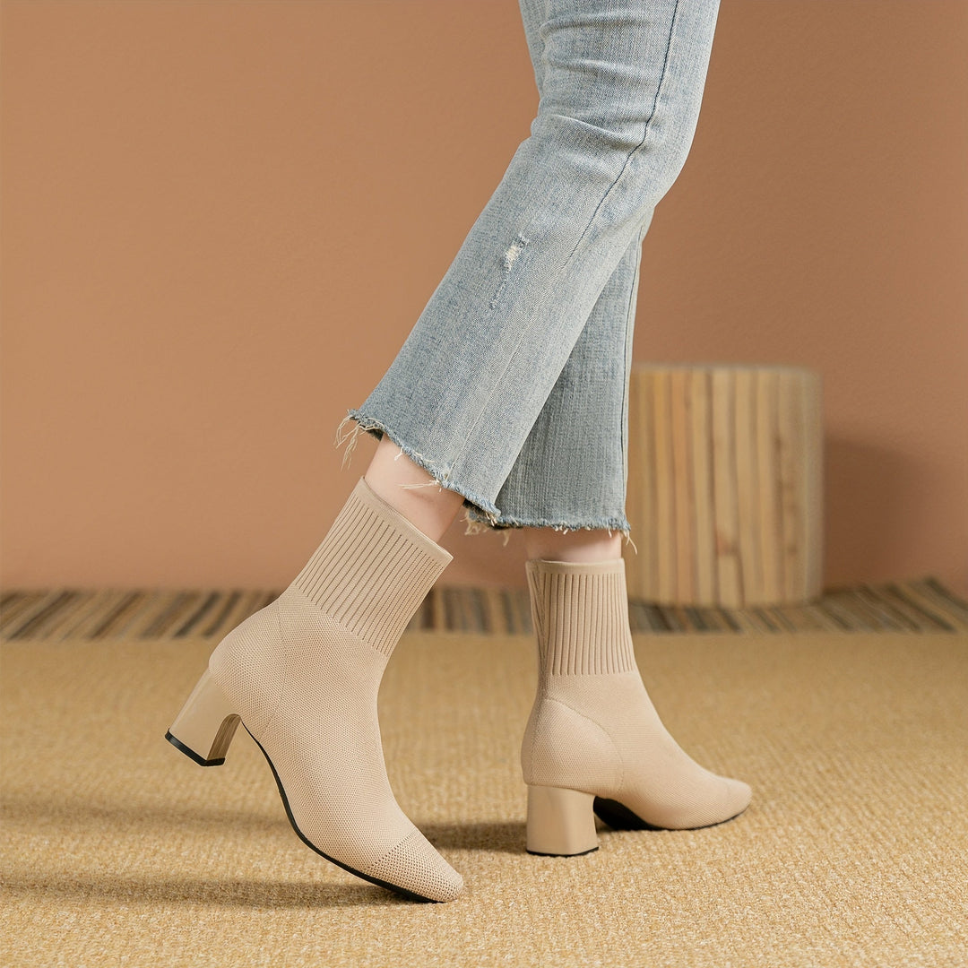 Emery | Modern And Sleek Knit Ankle Boots