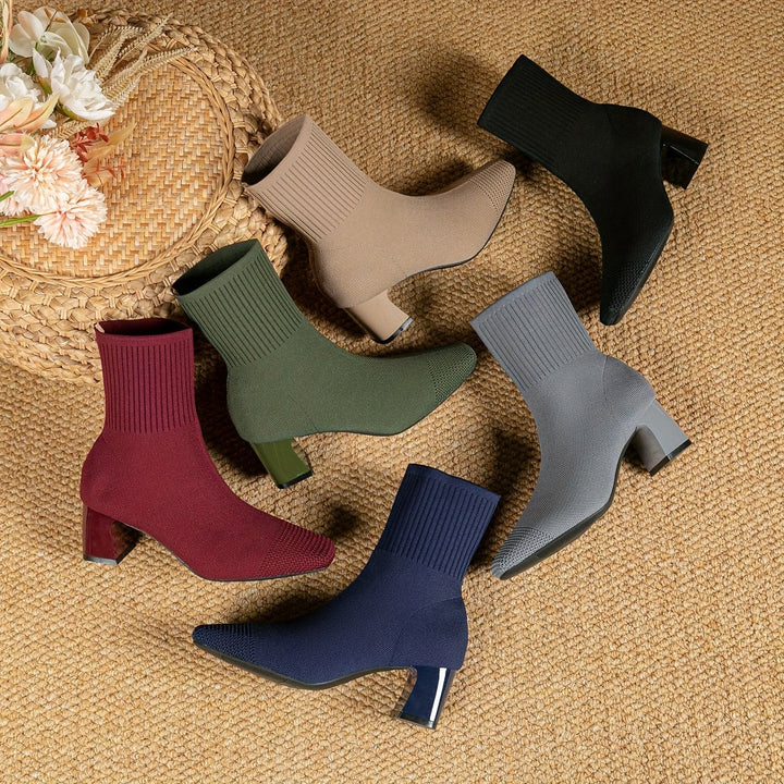 Emery | Modern And Sleek Knit Ankle Boots
