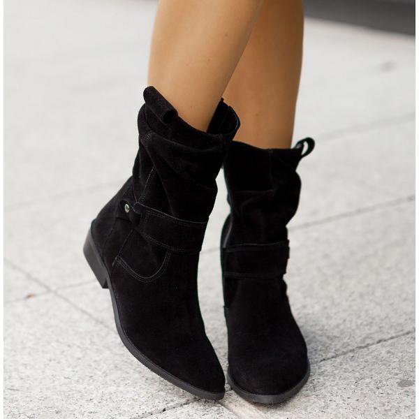 Rosalie | Relaxed-Fit Slouch Ankle Boots with Low Block Heel