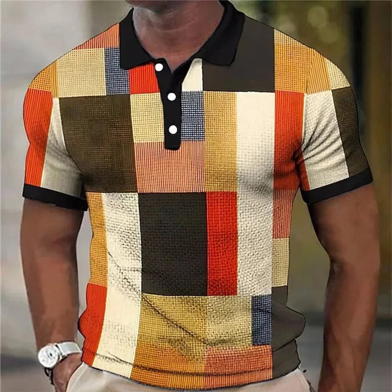 Arthur | Vibrant Plaid Pattern Polo Shirt