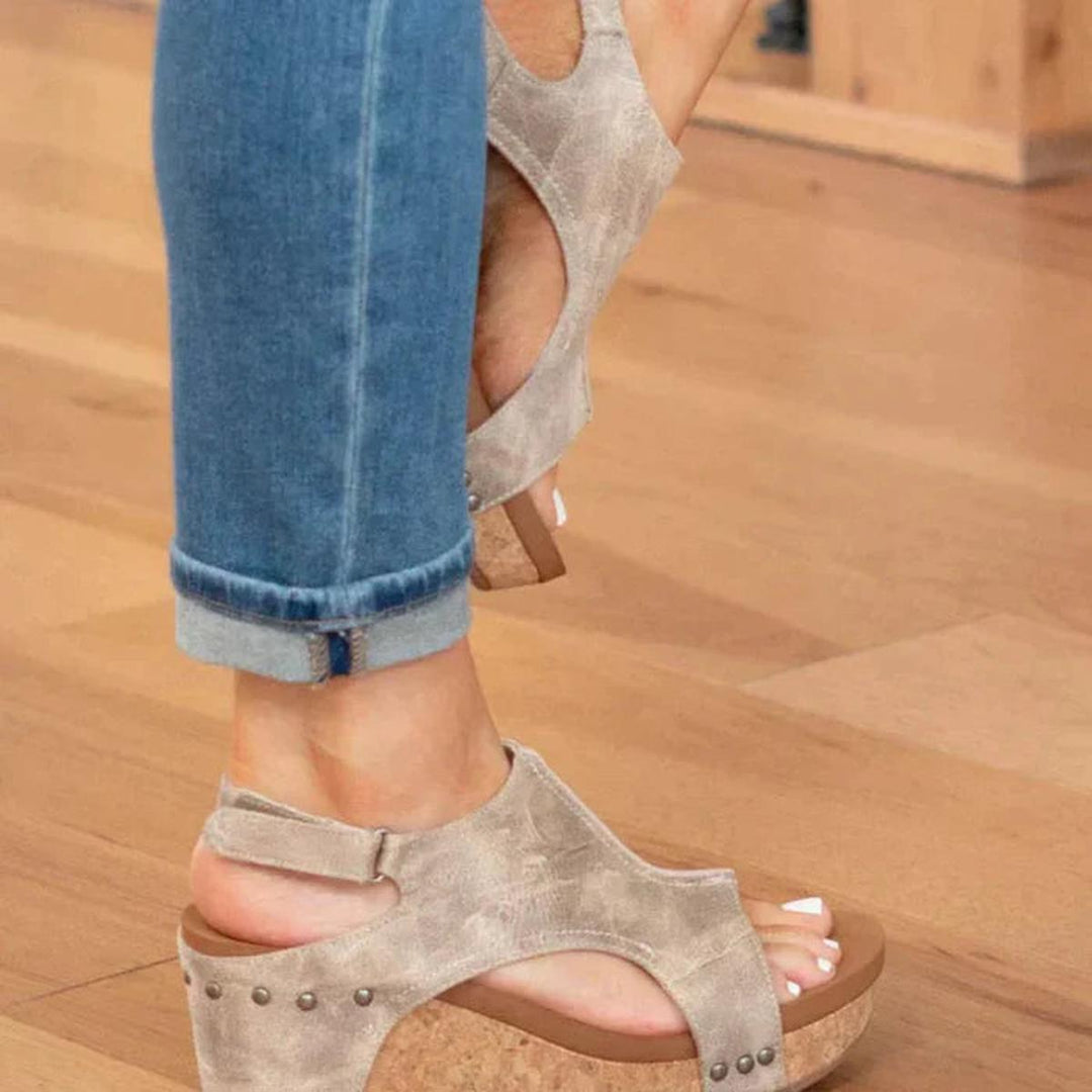 Veralyn | Women's Slip-On Open-Toe Wedge Sandals