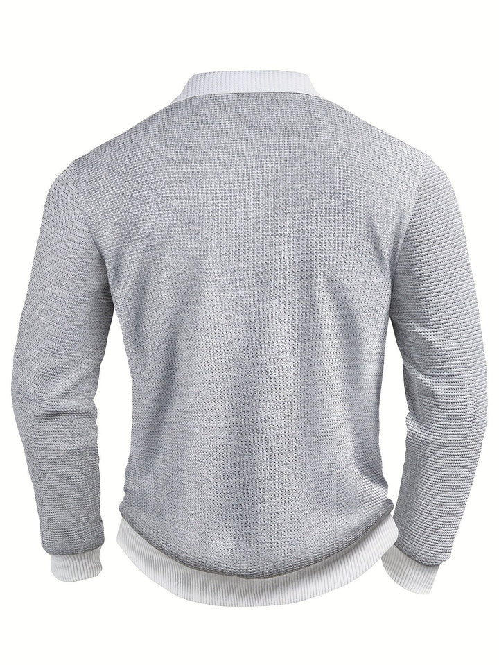 Oliver | Refined Textured Long-Sleeve Polo Shirt