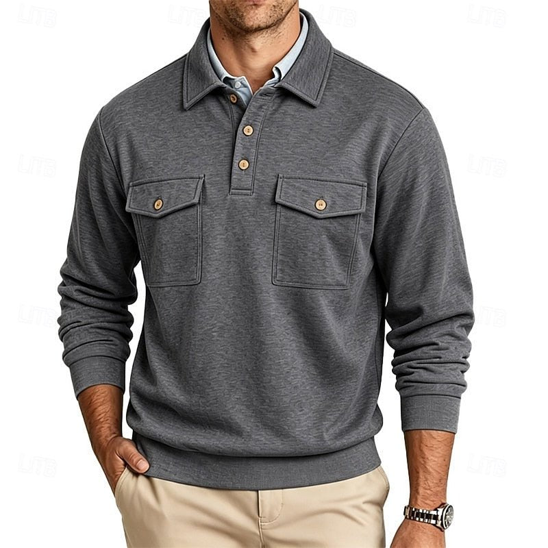 Stetson | Refined Long-Sleeve Pocket Polo Shirt