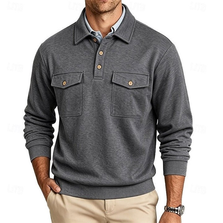 Stetson | Refined Long-Sleeve Pocket Polo Shirt