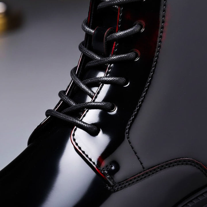 Lorenzo | Vintage-Style Glossy Finish Leather Boots
