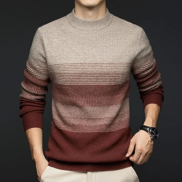 Mason | Smooth Gradient Texture Wool Knit Sweater
