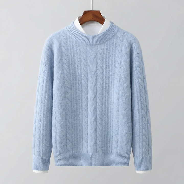 Weston | Lightweight Cable Style Cashmere Knit Sweater