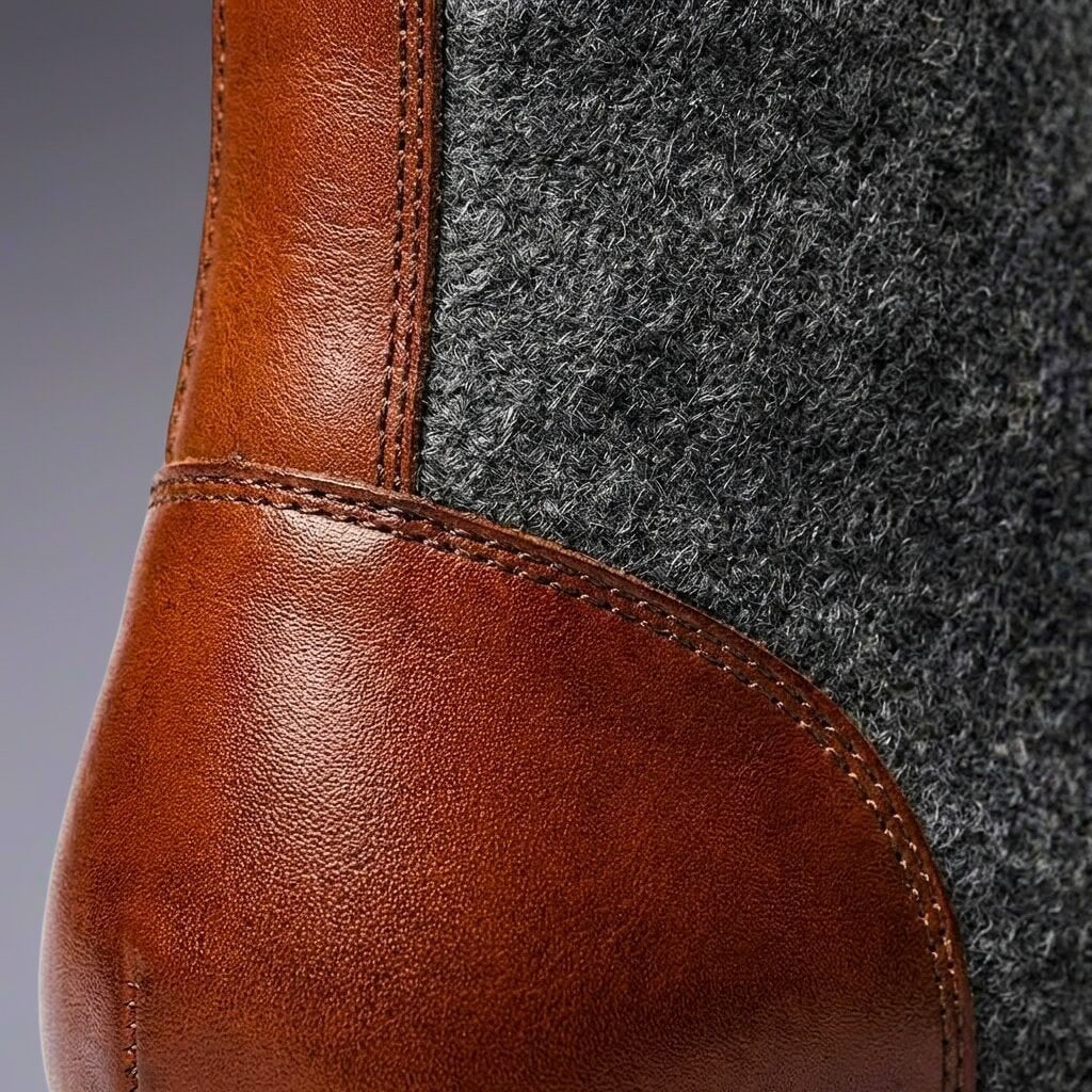 Enzo | Vintage Style Leather Wool Boots