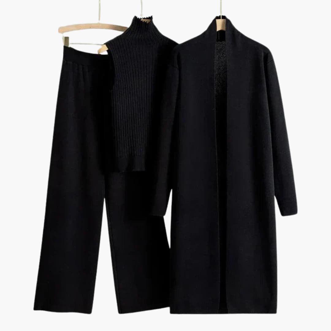 Avery | Elegant Ribbed Knit Three-Piece Set