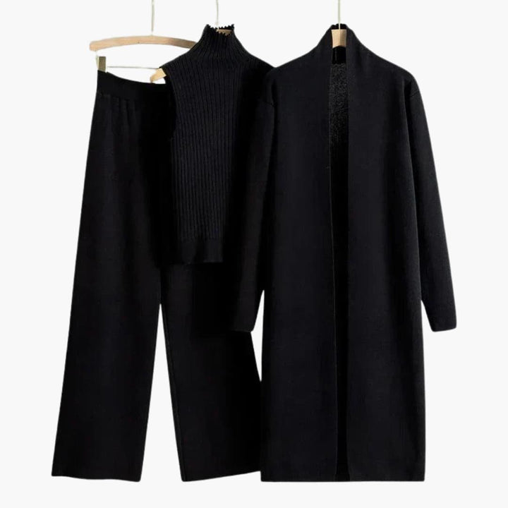 Avery | Elegant Ribbed Knit Three-Piece Set