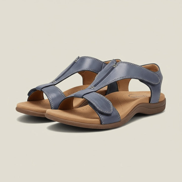 Liora | Comfortable T-Strap Velcro Open-Toe Orthopedic Sandals