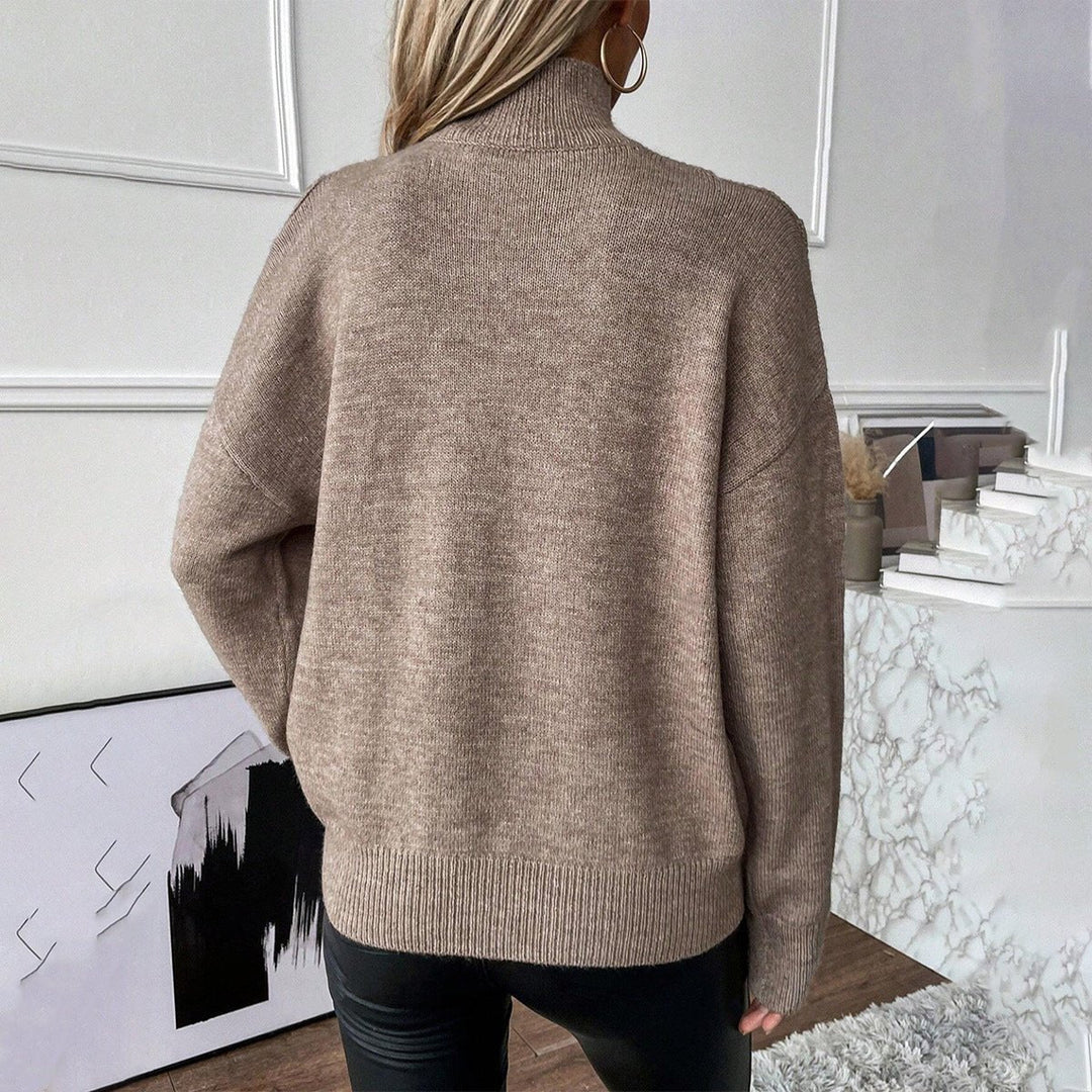 Analia | Women's Off-Shoulder Turtleneck Knit Sweater