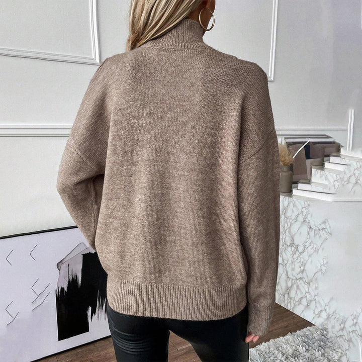 Analia | Women's Off-Shoulder Turtleneck Knit Sweater
