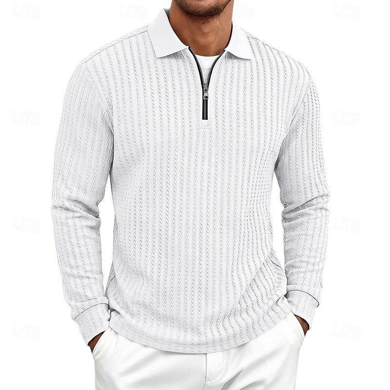 Carson | Textured Quarter-Zip Polo Shirt