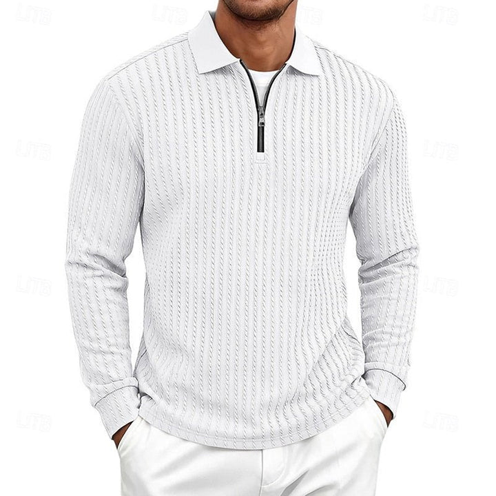 Carson | Textured Quarter-Zip Polo Shirt