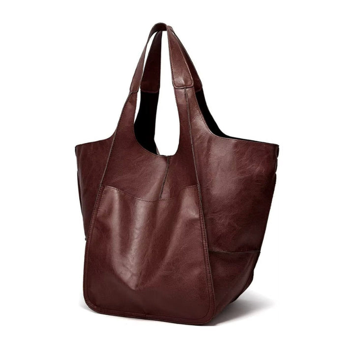 Elena | Oversized Vegan Leather Tote Bag with Magnetic Closure