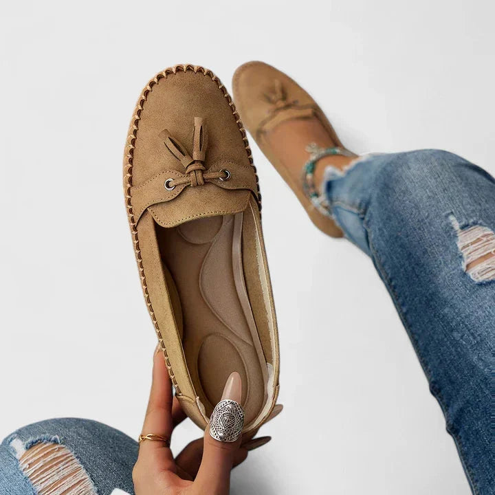 Ariah | Women's Suede Bow Slip-On Loafers