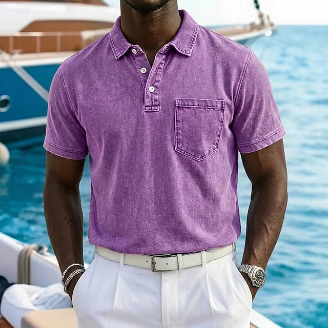Lucas | Vintage-Washed Cotton Blend Polo Shirt