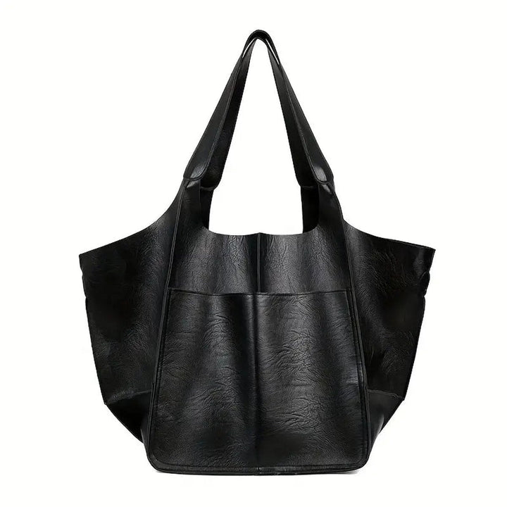 Elena | Oversized Vegan Leather Tote Bag with Magnetic Closure
