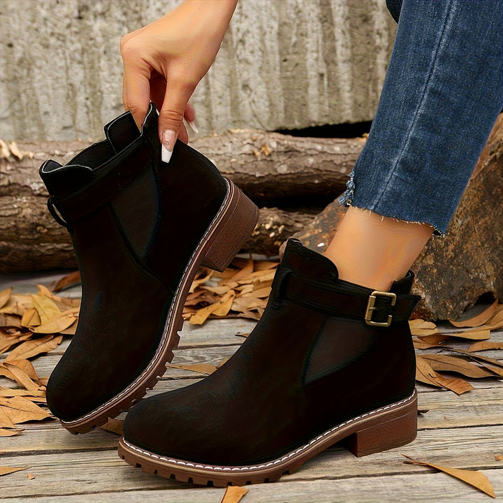 Adalynn | Buckle-Detail Chelsea Ankle Boots with Lug Sole