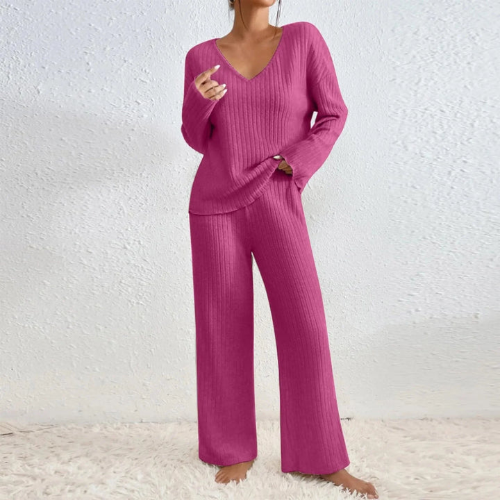 Adeline | Women's Cozy Knitted Sweater and Pants Two-Piece Set