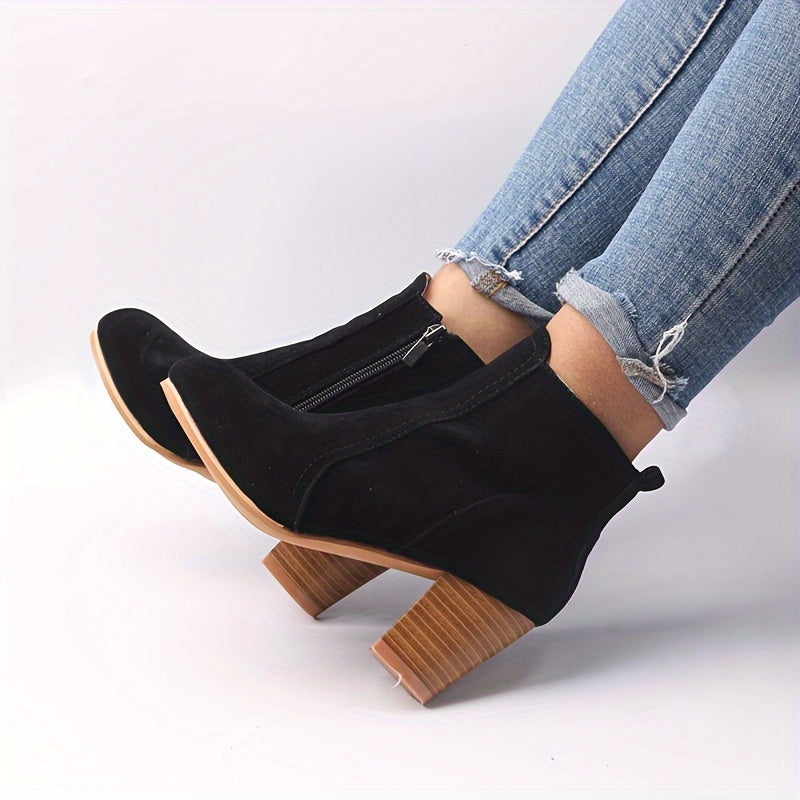 Freya | Versatile Block-Heel Suede Ankle Boots