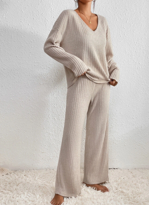 Adeline | Women's Cozy Knitted Sweater and Pants Two-Piece Set