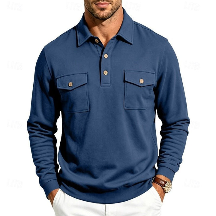 Stetson | Refined Long-Sleeve Pocket Polo Shirt