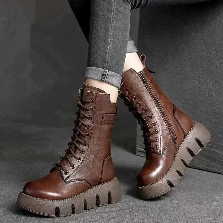 Melody | Women's Platform Leather Ankle Boots
