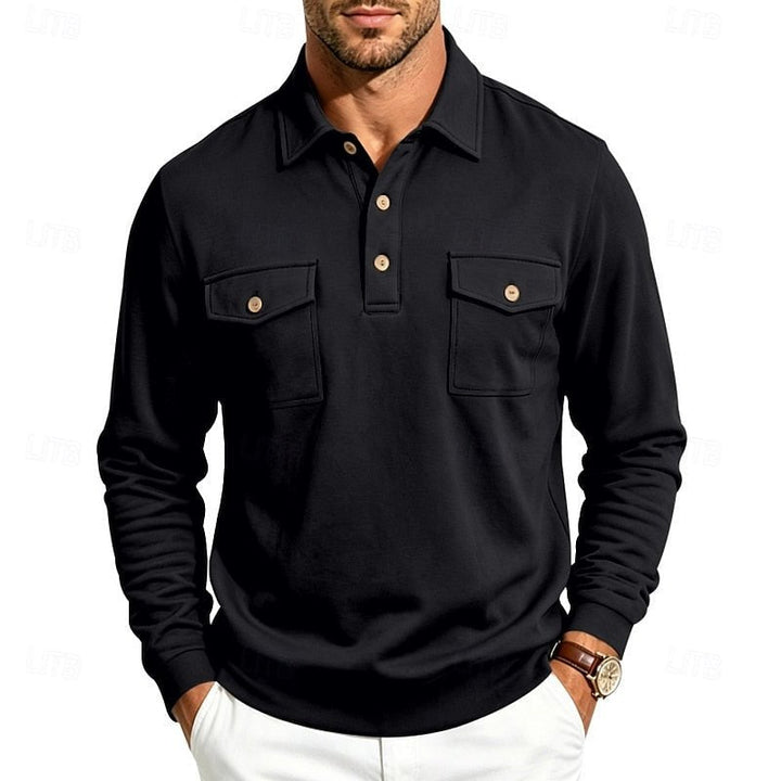 Stetson | Refined Long-Sleeve Pocket Polo Shirt