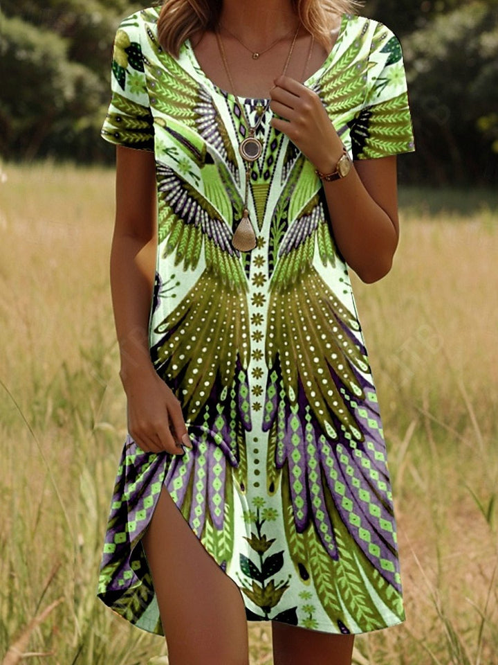 ELARA - TRENDY ETHNIC PRINTED SUMMER DRESS