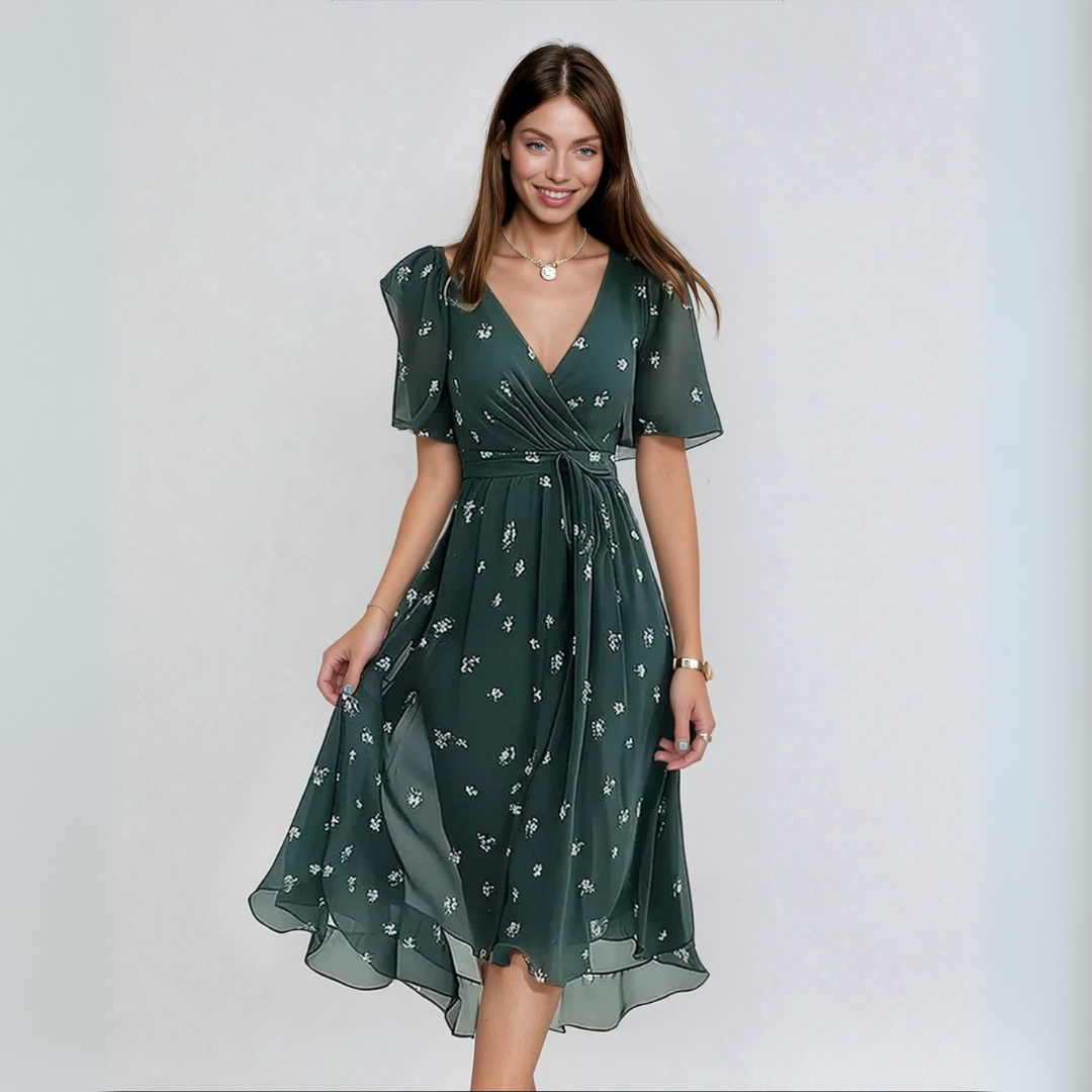 Lina - Elegant Short Sleeve Dress