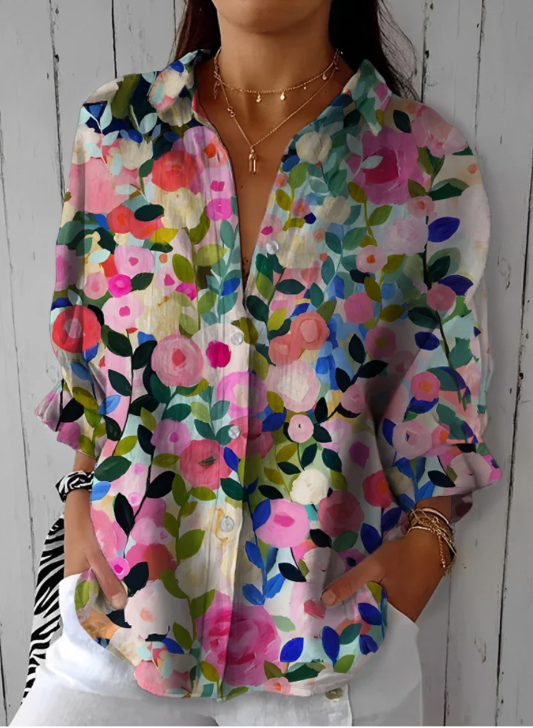 AURIONNA – FLORA BLISS BUTTON-UP SHIRT